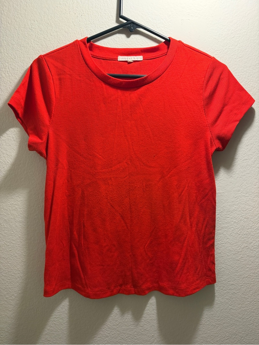 Copper Key Casual Red Crewneck Tee